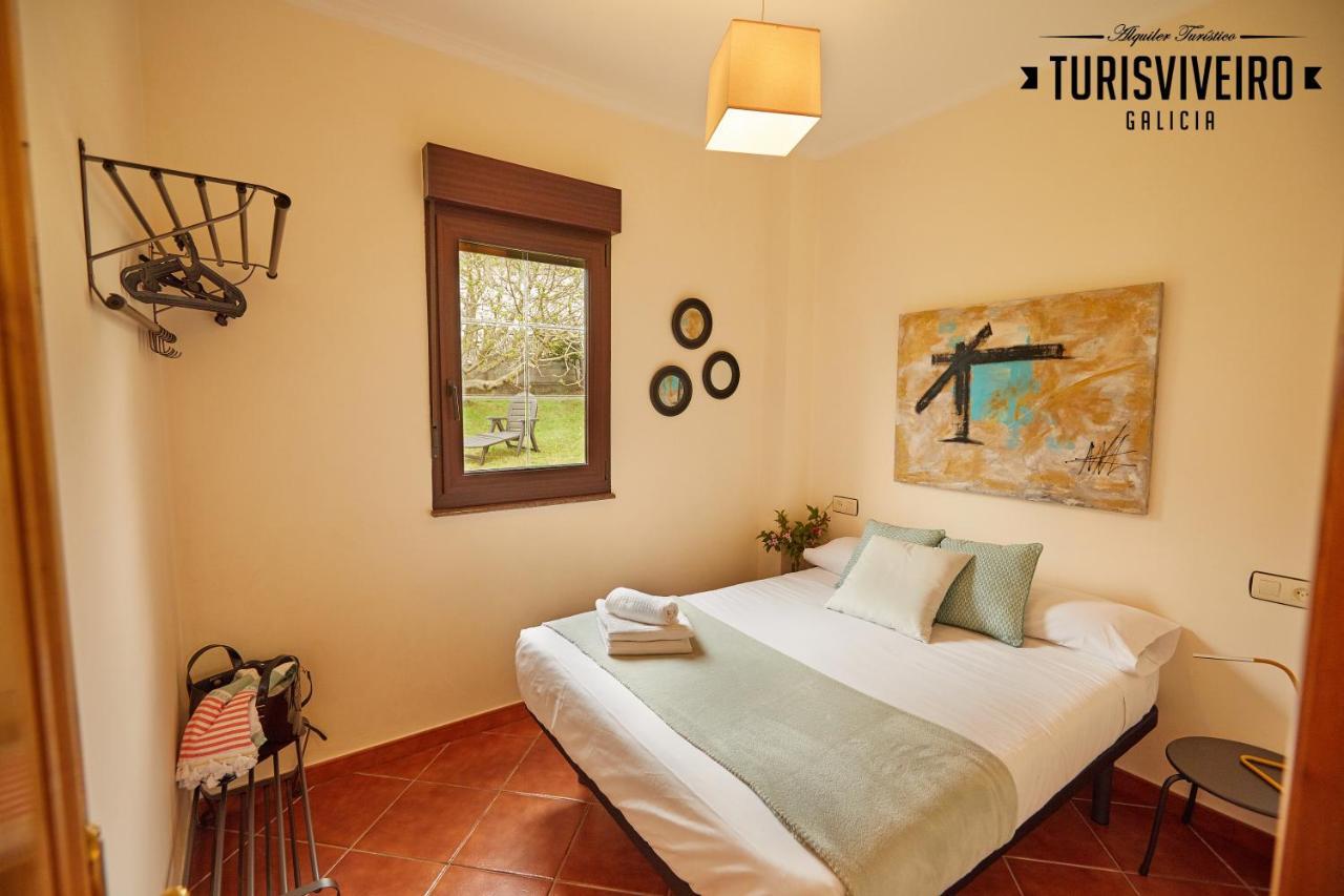 Casa En La Playa De Area Con Finca Privada Viveiro Esterno foto