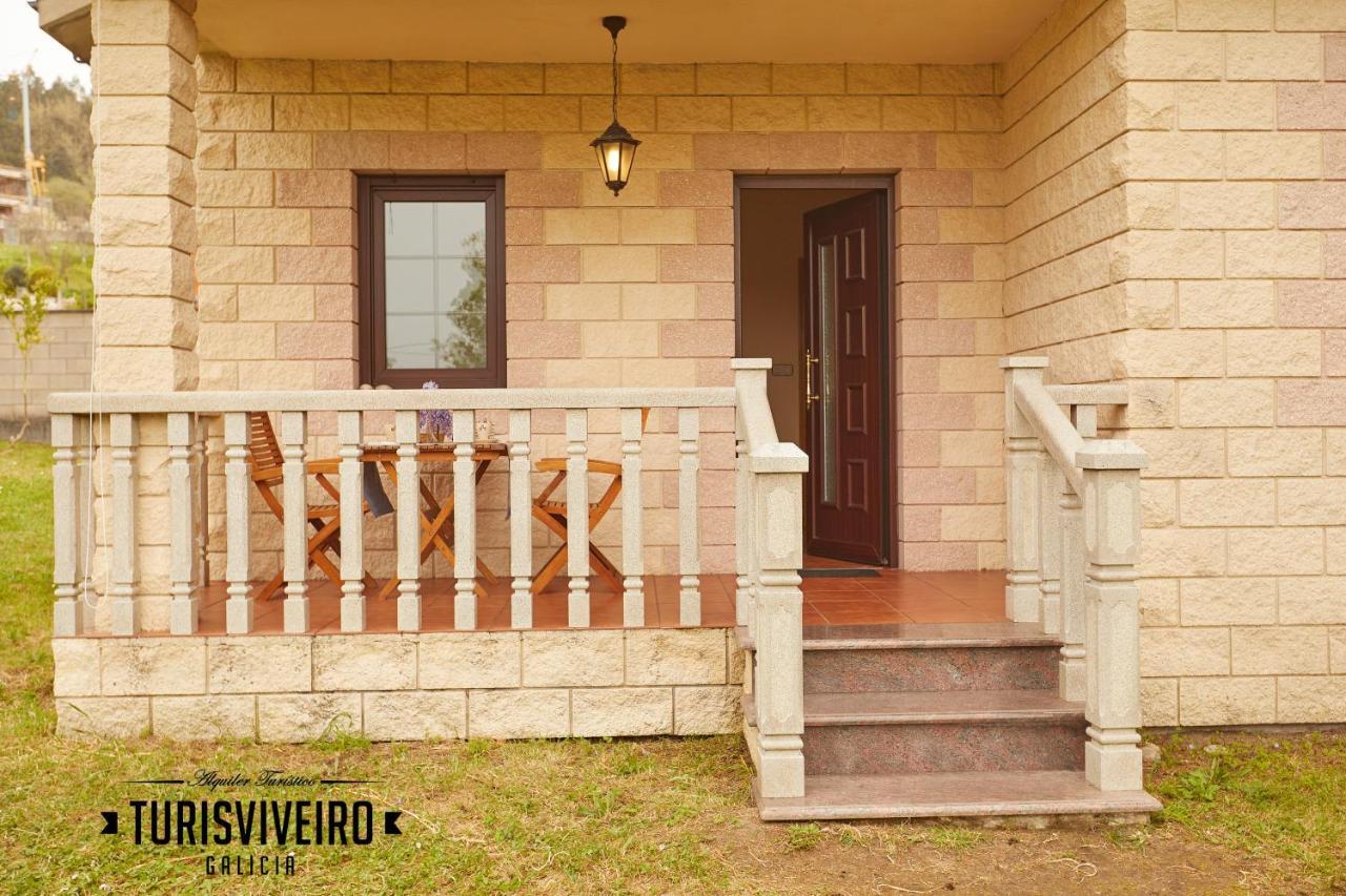 Casa En La Playa De Area Con Finca Privada Viveiro Esterno foto