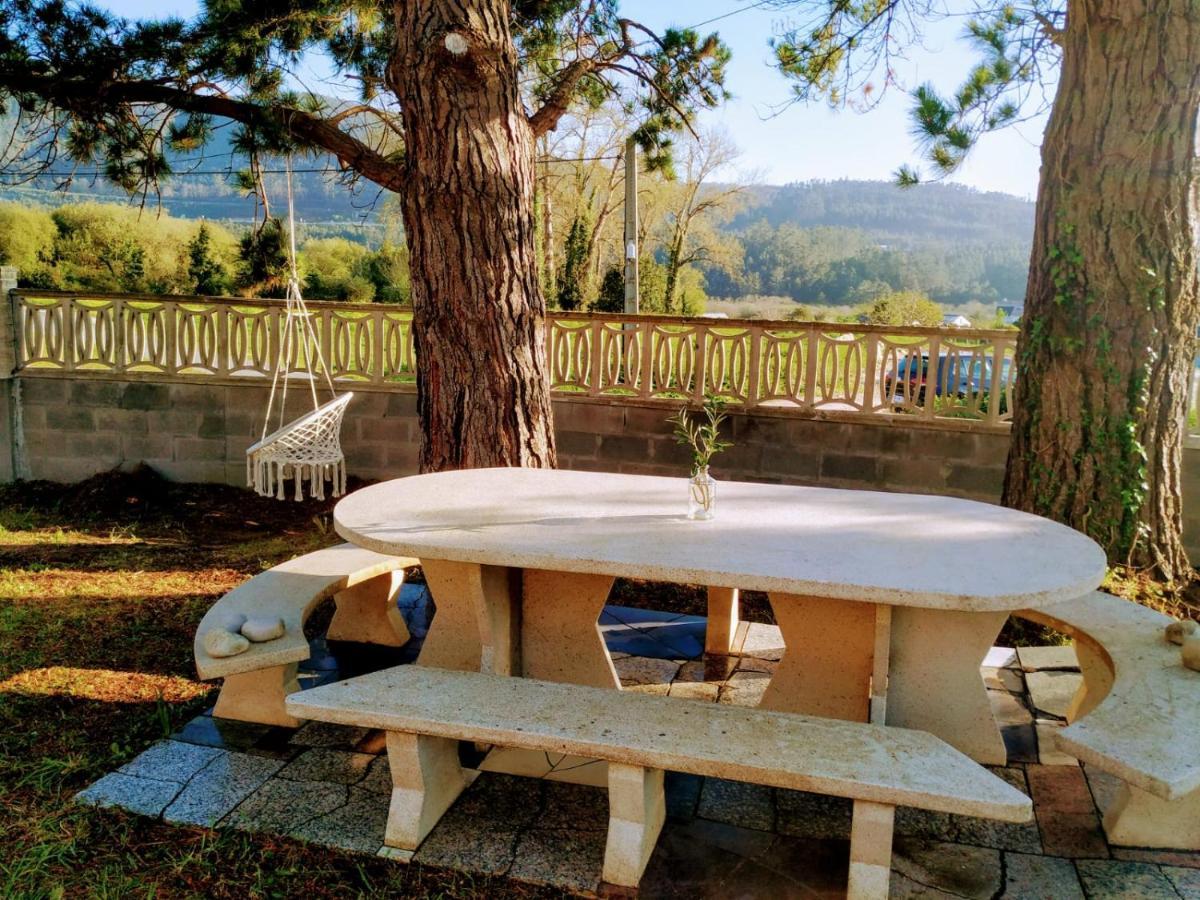 Casa En La Playa De Area Con Finca Privada Viveiro Esterno foto