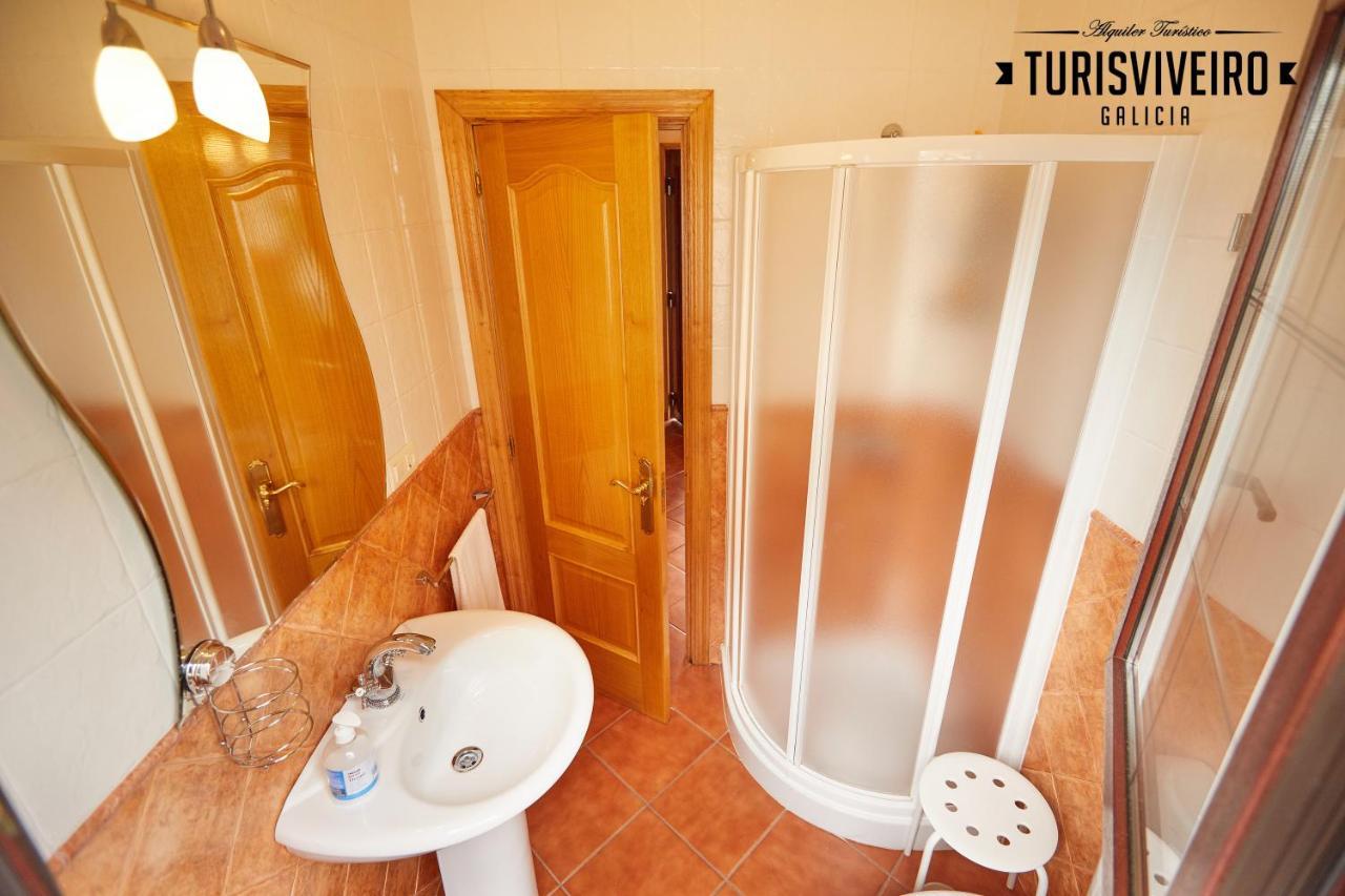 Casa En La Playa De Area Con Finca Privada Viveiro Esterno foto